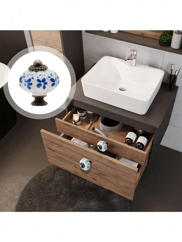 2pcs/8pcs Ceramic Pumpkin Knobs, Vintage-Style Porcelain Handles, With Screws For Cabinet, Drawer, DIY Home Projects,Drawer Handles, Cabinet Handles, Knobs And Handles, Kitchen Handles, Knobs And Handles