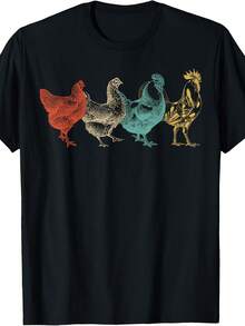 Chicken Retro Vintage Poultry Farmer Wo  Farm Lover T-Shirt - 款式9 - 查看 1