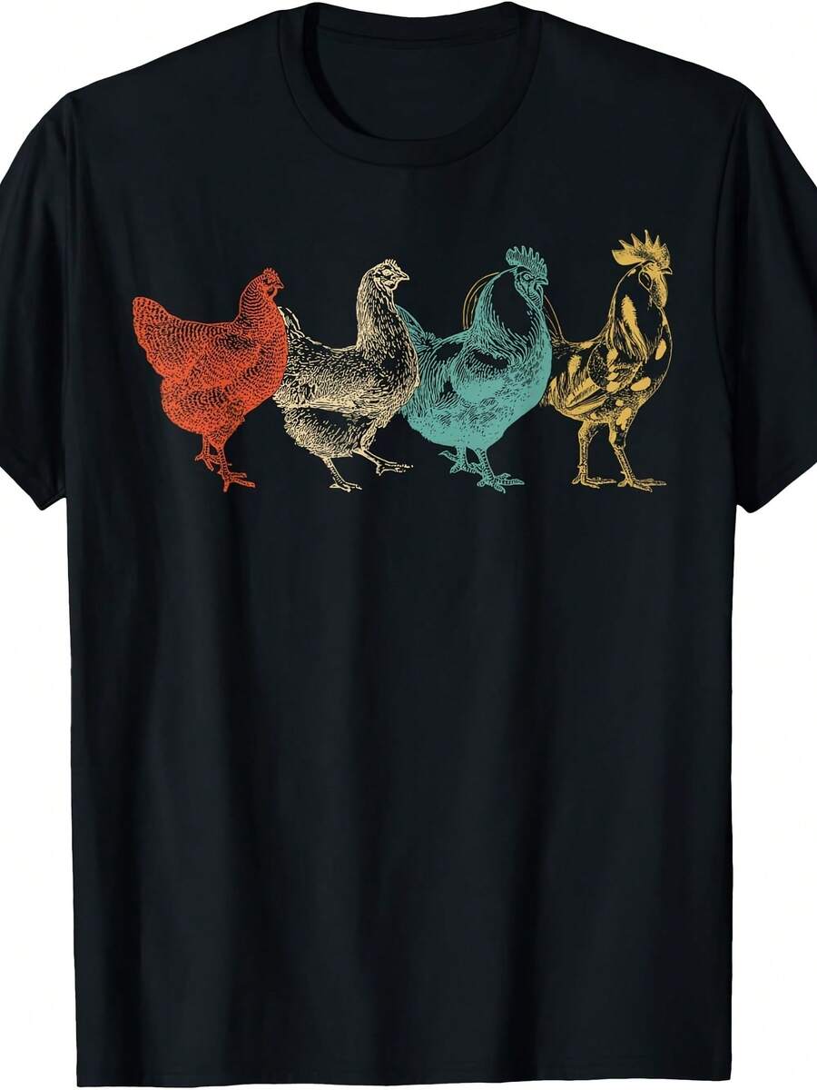 Chicken Retro Vintage Poultry Farmer Wo Farm Lover T-Shirt - 款式9 - 查看 1