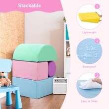 Set de 6 Piezas Soft Play para Escalar, Juego de Espuma Colorido para Niños, Gimnasio Modular Interior para Gatear, Deslizarse y Juego Activo, para Casa y Guardería (1-3 años) - Multicolor - Ver 2