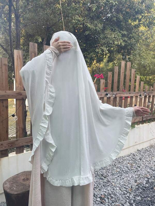 Blusa elegante y casual de mujer con mangas con volantes, adecuada para el uso diario de abaya