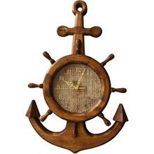 Reloj de Pared Silencioso de Madera Artesanal Forma de Ancla para Decoracion del Hogar - cafetería - Ver 2