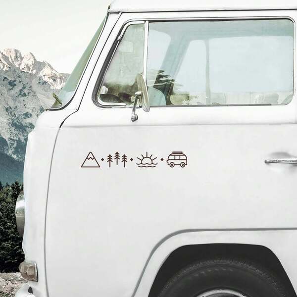Camper Van Caravan Car Stickers Rv Vanlife Nature Design Camping Decals Decor Accessories Waterproof Tunning Decoration Vinyl