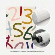 6pcs/Set, Mix And Match Educational Prints, Boho Playroom Wall Art, Unframed Alphabet Posters, Weather Print, Shapes Poster, Neutral Classroom Wall Decor, Canvas Artwork For Living Room, Bedroom, Home Office, Dorm, Hallway, Home And Room Decoration - Baby Blue - View 5