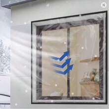 A Particularly Practical Winter Window Film, Windproof And Heat-Insulating Film, Transparent Plastic Film, Black Edge, Easy To Install And Remove Type