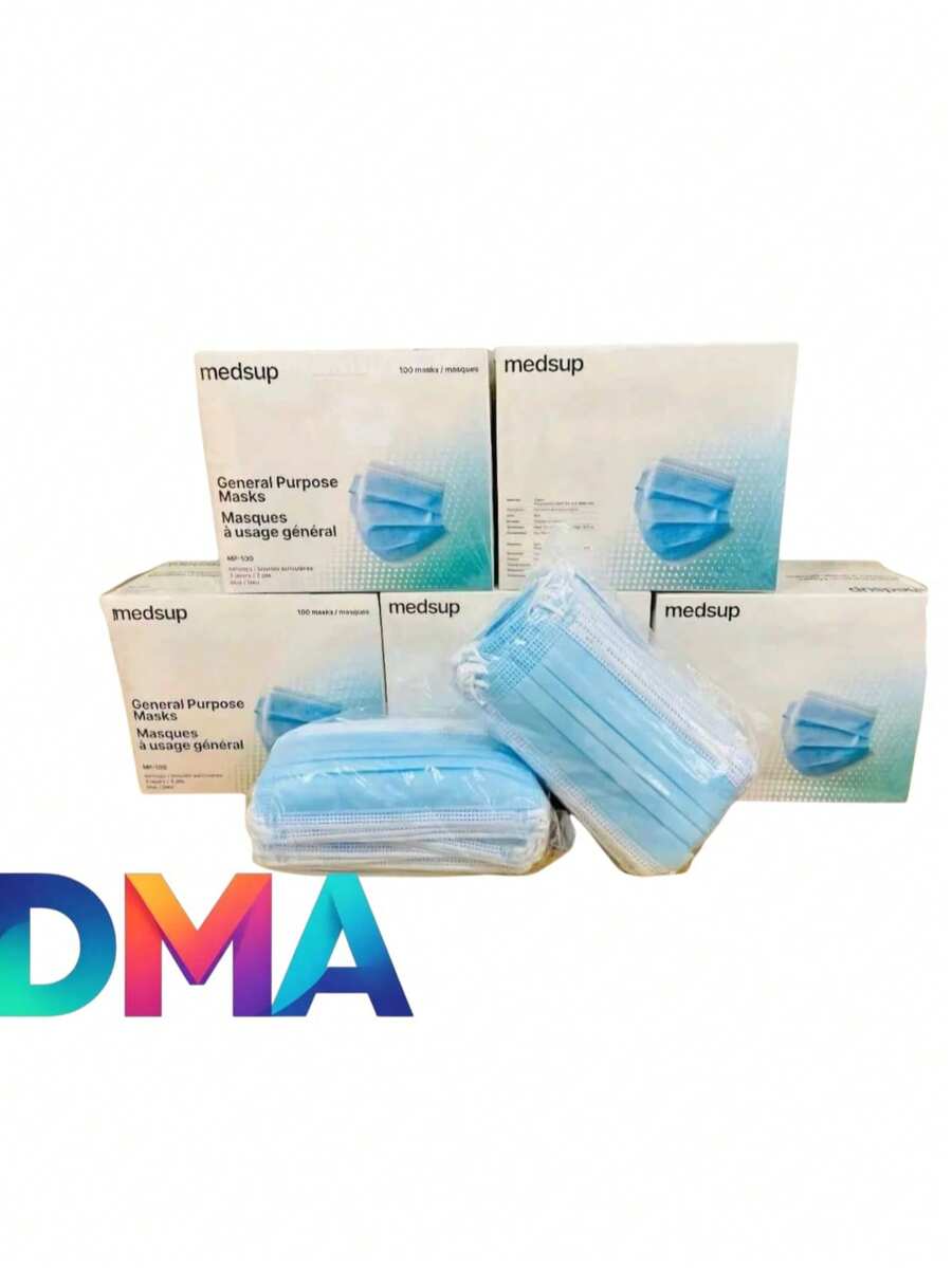 Cubrebocas Medsup Tricapa Termosellado 100 Piezas - Azul - Ver 1
