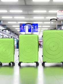 Maletas con patrón en espiral, maletas con cerradura de combinación universal silenciosa de varios tamaños con ruedas, compañeros de almacenamiento de viaje, maletas con ruedas, cremalleras antirrayas engrosadas, maletas modernas, cajas de almacenamiento de equipaje - Verde - Ver 2