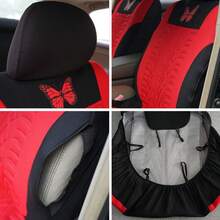 9pcs Colorful Butterfly Print Car Seat Covers, Universal Size, Compatible With Airbag Openings - Butterfly Press - View 8