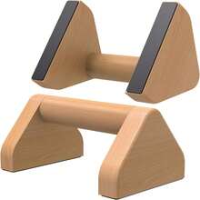 Push Up Bars With Thickened Soft Plastic Handle Stable Non-Slip Base Floor Strength Training Pushup Stands For Home Gym Fitness - G: All Wood - View 13