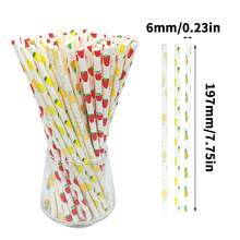100 قطعة من قش الورق بسلسلة الفواكه المختلطة، قطر 6 مم/0.23 بوصة، طول 197 مم/7.75 بوصة، مناسب للحانات وحفلات المنزل وأعياد الميلاد والنزهات والتخييم والنوادي والمطاعم ومحلات المشروبات - خلط الألوان - مشاهدة 2