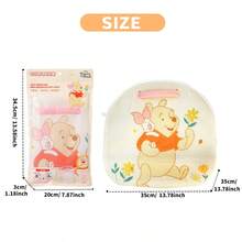 Miniso Winnie The Pooh Series Round Clothing Storage Bag - Breathable Mesh Material, Adorable Print, Great Helper For Travel Storage(1 PC)
