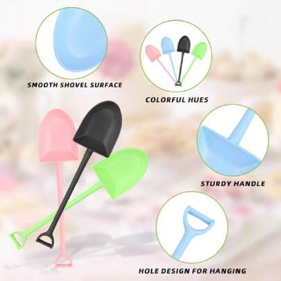 40PCS Mini Shovel Spoons For Desserts – Colorful Disposable Plastic Ice Cream Shovel Spoons, Cute Mini Shovels For Cake, Yogurt & Halloween Party,24633655