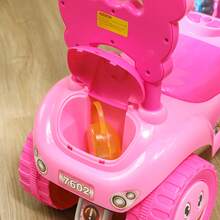 QABA Push Car For Toddlers, Foot-To-Floor Ride On Car Toy With Horn, Light, Music, Anti-Over-Backwards Device, Steering Wheel, Under Seat Storage For 1.5-3 Years Old, Pink - Pink - View 7