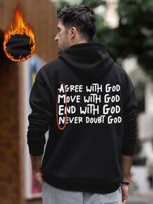 Áo Hoodie Krometka nam Thu/Đông với họa tiết Faith Power, màu mơ | Khẩu hiệu & Thái độ - màu đen - Xem 2