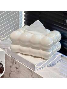 1PC Elegant European Cloud Tissue Box Spring - Smooth Surface, Suitable For Bathroom Decoration, Christmas/Halloween Gift Decoration, Living Room, Home, Kitchen, Office, Decorative Storage, Creative Desktop Decoration, Creative Bubble Square Tissue Box Cover Holder For Bathroom Vanity, Dressing Table And Car, Home Decoration Accessories, Decorative Box,Women Wedding Gift,Summer Travel Holiday Festival Must-Have - 彩色 - 查看 4
