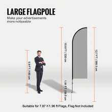 Feather Flagpole Set, 2 Packs Of 12.7-Foot Swooper Flagpoles, Sign Flagpoles For Outdoor Business Advertising Flags, With Ground Stakes And A Carrying Bag (Flag Not Included) - 12,7 Fuß - Xem 3