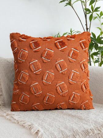 1pc Plush 3D Embroidered Decorative Pillow Cover, Suitable For Holidays, Guests, Decorative Gifts (Pillow Insert Not Included)