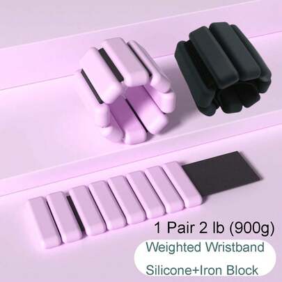 1 par de pesos para pulso e tornozelo, 900 g (2 lb). Pulseira de silicone à prova d'água, ajustável, para exercícios de força, equipamento fitness, pulseira de peso para pulso e tornozelo, conjunto de 2 pulseiras de silicone para corrida, fitness, ioga e natação - durável, à prova d'água, confortável - preta e laranja-vermelha. Pesos ajustáveis para pulso e tornozelo.