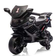 Huisuilinss Kids Motorcycle,Battery Powered Ride On Motorcycle,6V Electric Ride On Car With Training Wheels,Working Headlight,Horn & Music,Ride On Toy For Boys Girls Ages 3-6 - màu đen - Xem 1