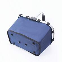 [Collapse Aluminum Frame Basket] 1Pack Collapsible Aluminum Frame Basket - Large Zipper Side Pocket Foldable Shopping Tote Bag - Multicolor - View 10