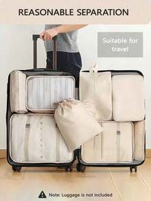 7 件旅行收纳套装,包括化妆包、洗漱包、网袋、衣服袋、护肤包、化妆刷袋、鞋袋,适用于衬衫、内衣、衣服、化妆品、口红、眼影、粉底、海绵、刷子、牙刷、牙膏、洗面奶、爽肤水、乳液、面霜,非常适合旅行、医院、宿舍、学校、度假、返校必备,波西米亚风格 - 彩色 - 查看 4