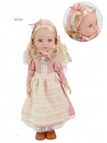 33厘米/13英寸时尚娃娃，全乙烯基材质，可轻松站立。3D蓝眼睛，可爱的儿童玩具，适合女孩、情侣的圣诞礼物，收藏礼品 - 整個娃娃 - 查看 15