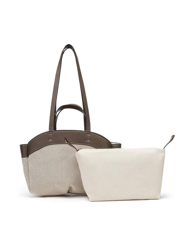 Women's Tote Bag New Canvas Shoulder Bag Autumn/Winter New Dual-Pocket Large Capacity Handbag