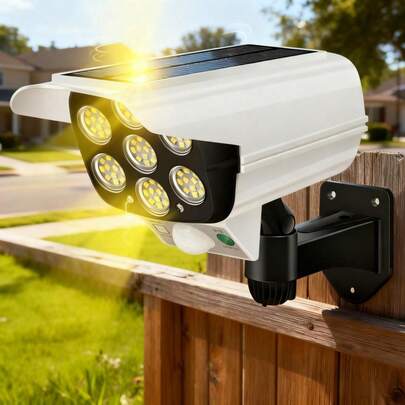 Solar-Powered Outdoor Security Light With Wireless Camera & Motion Sensor, 77 LED Flood Light, Remote Control, Night Vision, Solar Panel & Wireless For Driveway, Porch, Garden, Yard - Easy Install (No Wiring)