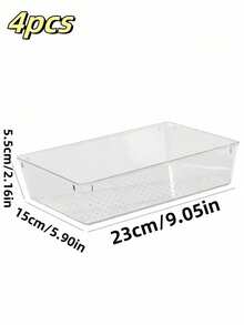 4 przezroczyste pudełka do przechowywania kubków i łyżeczek