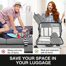 8 Set Travel Storage Bag Packing Cubes Portable Clothes Packing Cubes,Lightweight Waterproof Luggage Organizer For Clothes, Shoes, Makeup, Accessories - Black and White - View 5