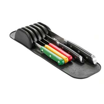 1PC Space-Saving Kitchen Knife Holder With Adjustable Dividers Dishwasher Storage For Countertops Kitchenware Rack