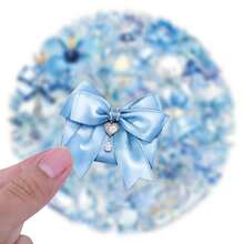 62 piezas de pegatinas azul-transparentes para scrapbooking, diarios, portátiles, parachoques, monopatines, botellas de agua, computadoras, teléfonos, dibujos animados, cascos de , automóviles y calcomanías - Multicolor - Ver 4