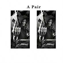 2 pièces Autocollant de porte de voiture en vinyle sur le thème des cartes de poker - Imperméable et résistant aux rayures, avec un design unique de clown et de personnage d'anime, parfait pour l'extérieur du véhicule, autocollant de voiture