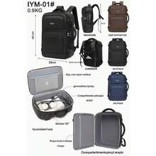 Multifunctional Backpack Travel Sports Notebook Business Waterproof Casual USB Waterproof 6612 - Xanh đậm - Xem 1