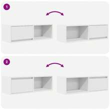 vidaXL 2 Stück TV-Schränke, Weiß, 80x31x25,5 Cm, Holzwerkstoff - Weiss - Übersicht 10
