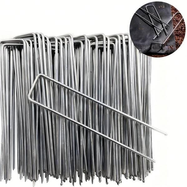 30 szt. ocynkowanych metalowych gwoździ ogrodowych, wielofunkcyjnych kołków do mocowania tkaniny barierowej, rur nawadniających, ogrodzeń, tkanin wodoodpornych, lampek świątecznych na zewnątrz