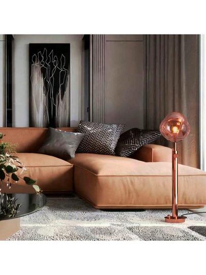 Alpinaluz "MAGAMA" er Vloer Lamp Adjustable Height, Metallic Magma Effect Acrylic Ball, E27, Rose Copper Finish view 4