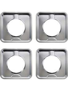 1 Peça Bandeja de Gotejamento para Fogão a Gás, Revestimento Quadrado de Queimador de Gás em Aço Inoxidável, Tampa do Forno Revestida de Folha de Alumínio para Capturar Óleo, Gordura e Respingos de Alimentos