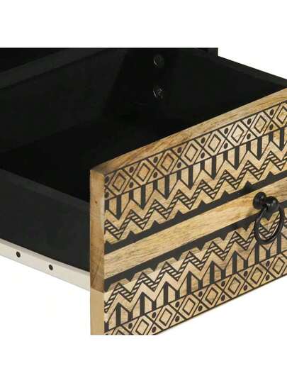 VidaXL Coffee Tafel 80x54x40 Cm Solid Rough Mango Wood Zwart view 8