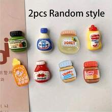 8 件装，冰箱贴，可爱卡通食物冰箱贴，可爱装饰磁铁，办公室磁铁，个性化冰箱贴，适用于厨房办公室白板储物柜和洗碗机，厨房装饰，家居装饰，礼物 - 彩色 - 查看 8