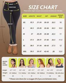 CAMPSNAIL Fleece Lined Leggings Women - Thick Soft High Waisted Black Tummy Control Thermal Warm Velvet Pants Cold Winter - 口袋,深灰色-石南花 - 查看 2