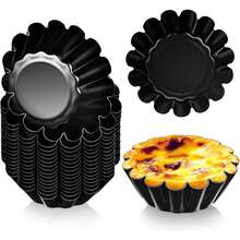 6 paquets Moule à tartelette, moules à gâteau en acier au carbone anti-adhésifs, mini moule à tarte, pour tartes, tartelettes chinoises, gâteaux