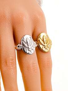 1 pièce Bague animale élégante d'abeille, bague ouverte vintage en acier inoxydable avec strass, bijou plaqué or 18 carats étanche, cadeau de fête pour femmes - abeille - Voir 2