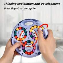 Double-Sided Rotating Maze Ball, Suitable For Children 3+ Years Old, An Educational And Fun Logic Game Toy That Helps Develop Focus, Patience And Hand-Eye Coordination. Made Of Durable Mixed-Color ABS Material With Smooth Rotation. This Interactive Parent-Child Puzzle Toy Is An Ideal Choice For Early Learning And Cognitive Training, Also A Perfect Gift For Birthday, Halloween, Christmas, Holidays, Classroom And Family Game Nights. - Multicolor - View 3