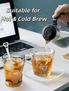 1PC Heart Shaped Tea Infuser, Stainless Steel Tea Strainer, Fine Mesh Tea Ball With Handle, Heart Design Spoon Filter, Loose Leaf Tea Steeper, Leak-Proof Tea Maker, Perfect For Tea Lovers, Decorative Kitchen Gadget, Gift For Her, Wedding Favors, Tea Party Accessories, Portable Tea Infuser, Dishwasher , Elegant Silver Finish,  Tea Essential - 銀色 - 查看 2