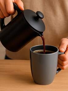 Caneca 380ML De Cerâmica Resinada Alta Qualidade Com Colher Café Chás Bebidas Várias Cores - Cinza Claro - Visão 5