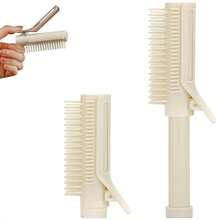 1PC 2 In 1 Hair Comb Roller, Volumizing Hair Clips For Fluffy Bangs, Easy High Crown Volume Tool For Women, No Crease Hair Root Lifting Clips & Portable Anti-Knot Hair Comb With Retractable Handle, Purple/Pink/Milk White,Hair Brush,Slick Back Brush,Styling Brush,Curly Hair Brush,Edge Brush,Hair Comb,Brush Hair,Hair Brush Set,Comb Hair,Comb For Curls,Detangling Brush,Hair Brush For Women,Hair,Travel,Hair Products,Hair Tools,Hair Stuff,Barber,Barber Accessories,Barbershop,Hairdressing Equipment