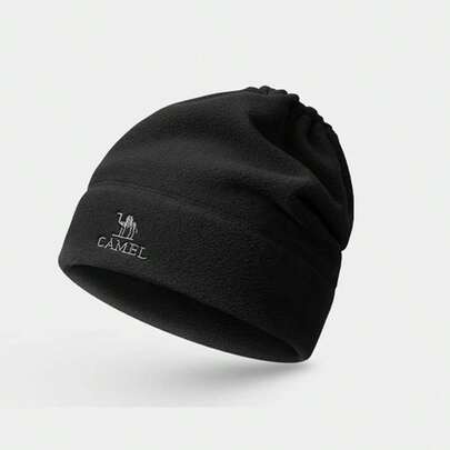 CAMEL CROWN 抓绒帽围巾鸭舌帽两用秋冬新款加厚保暖防风帽大头围鸭舌帽