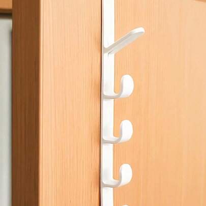 1pc/2pcs Multi-Function 5 Hooks Over The Door Hanger