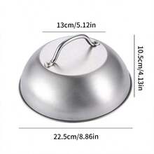 [BBQ工具] 1件不鏽鋼 6英吋/9英吋/11.4英吋 BBQ工具 鐵製煎鍋刮板 融化蓋 | 戶外露營野餐烹飪配件，9英吋約22.5cm，烤箱圓頂蓋 - 彩色 - 查看 13